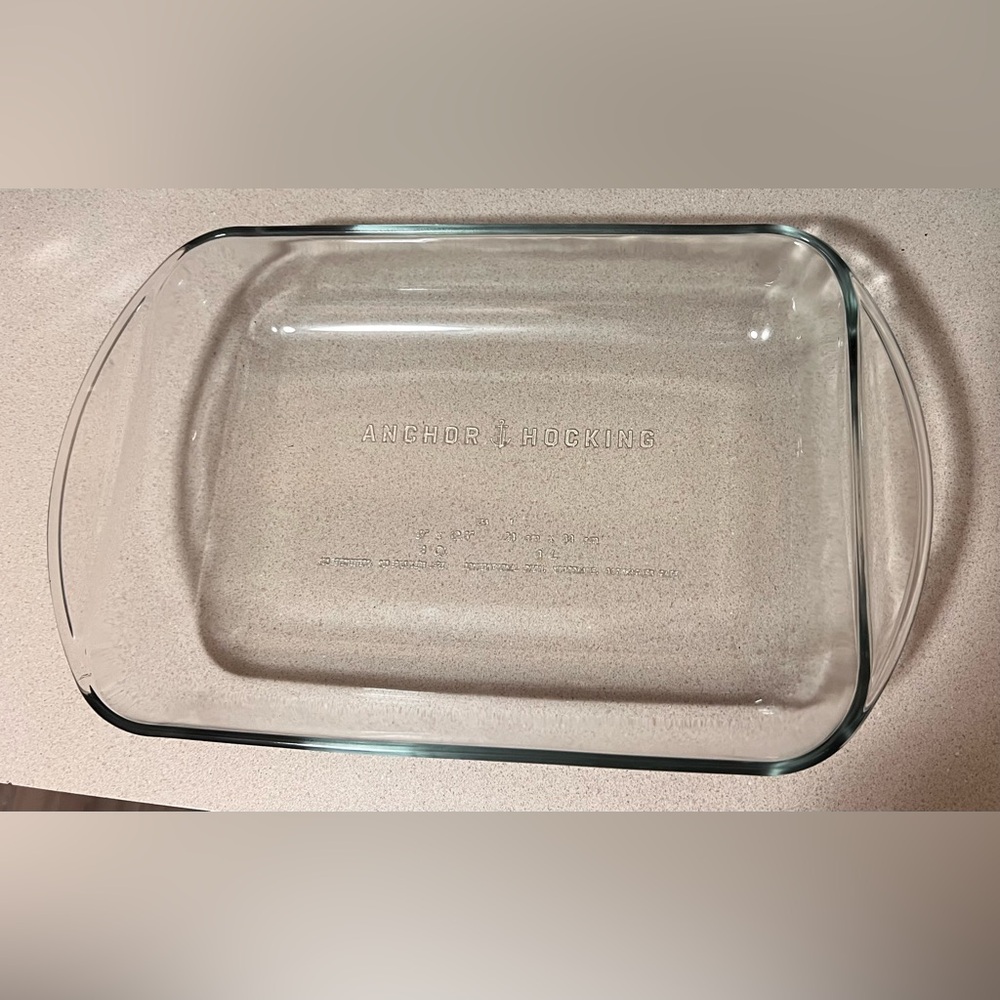 Vintage Anchor Hocking 9" x 13" Clear Glass Casserole Baking Dish 3 qt / 3 Liter